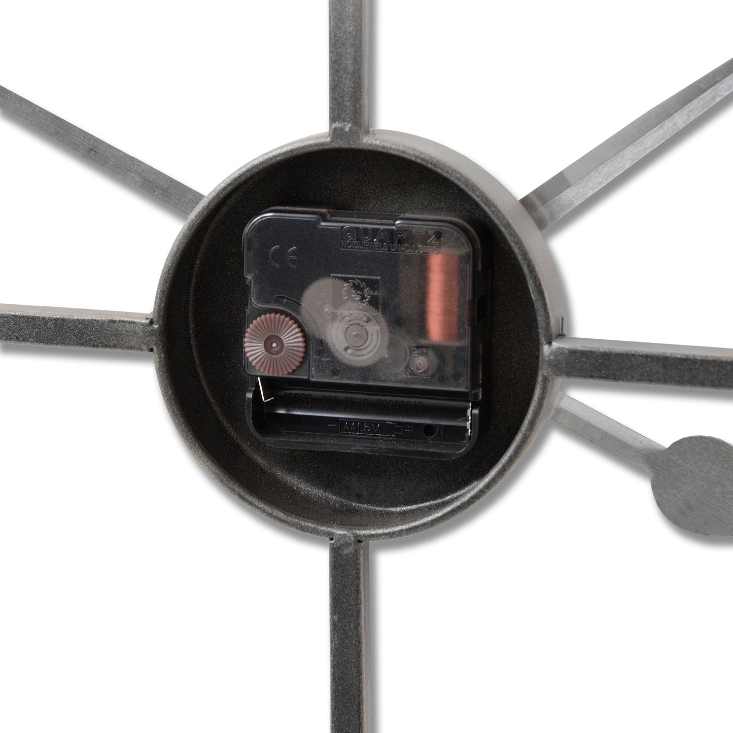 Large Industrial Silver Open Frame Wall Clock