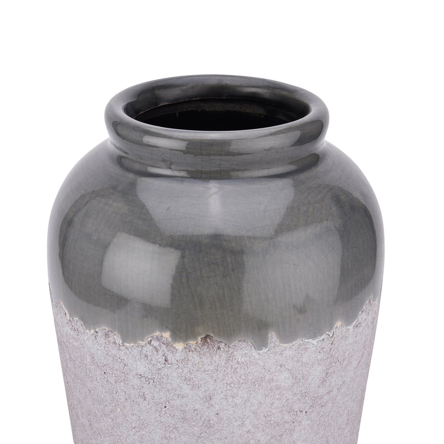 Meadowthorn Grey Ombre Glazed Ceramic Vase