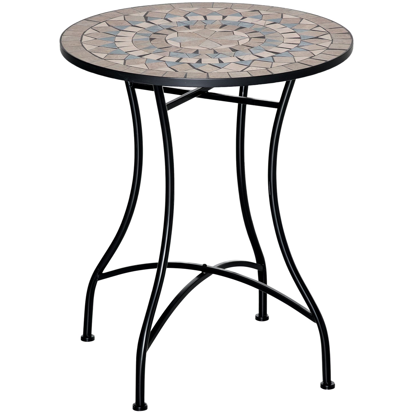 Nafiro Metal Green Round Mosaic Outdoor Patio Bistro Table