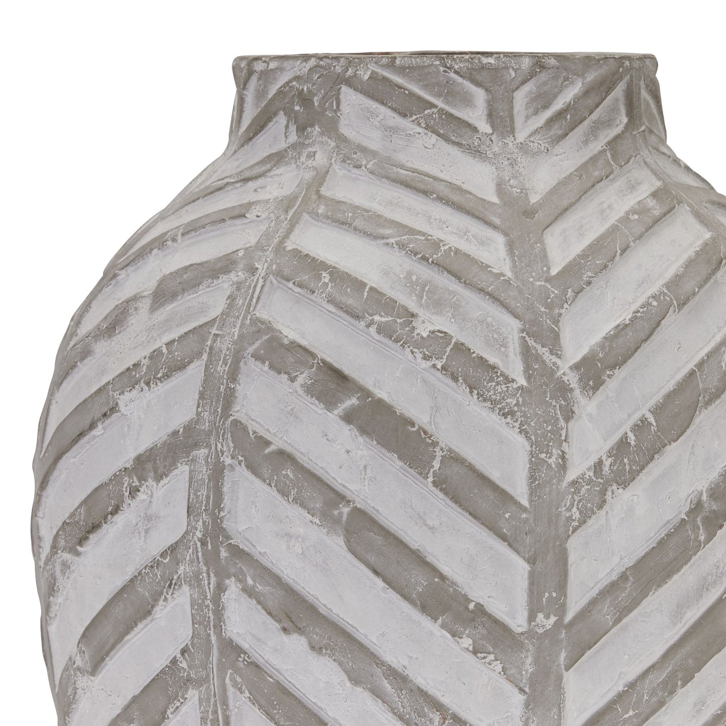 Rosevale Chevron Soft Grey and White Stoneware Vase