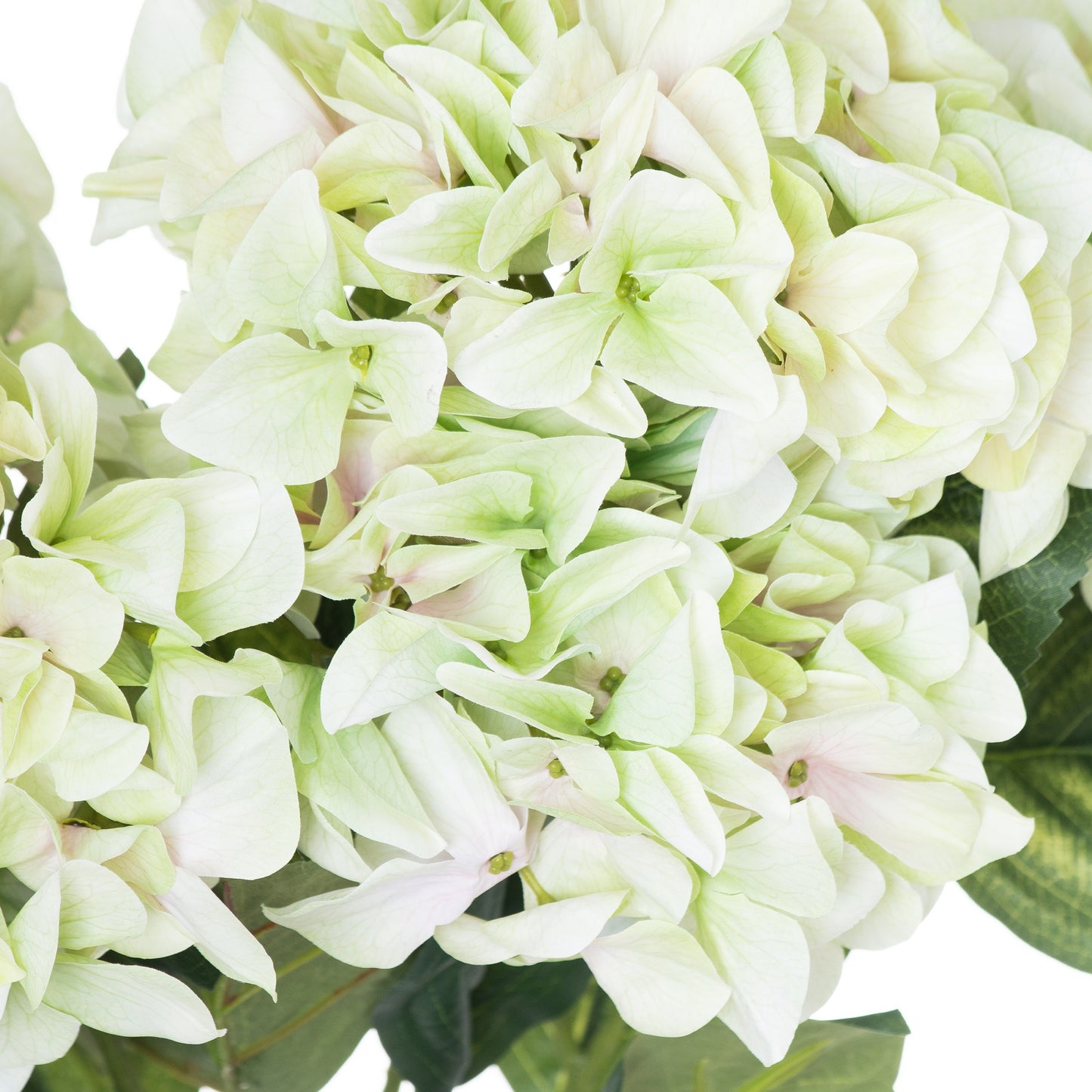 Set of 3 Artificial Flowers Shabby Green Hydrangea Bouquet