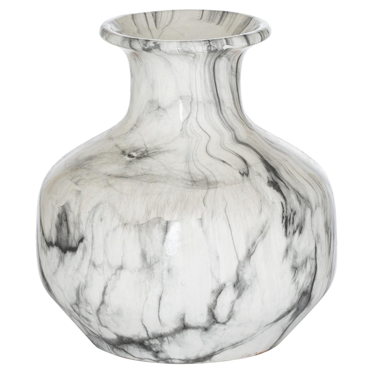 Marble Glaze Squat Ceramic Vase