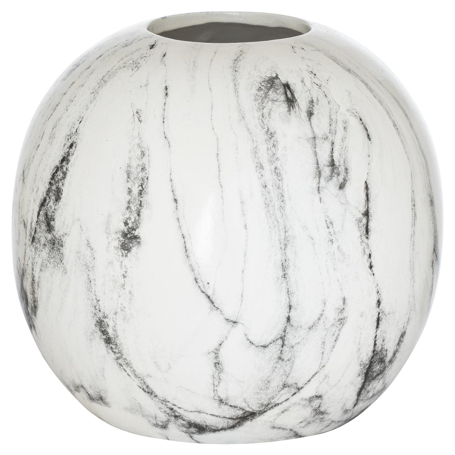 Marble Glazed Round Ceramic Vase