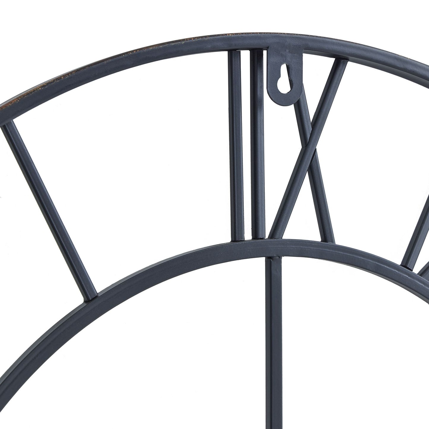 Minimalist Bronze Metal Open Frame Wall Clock with Roman Numerals