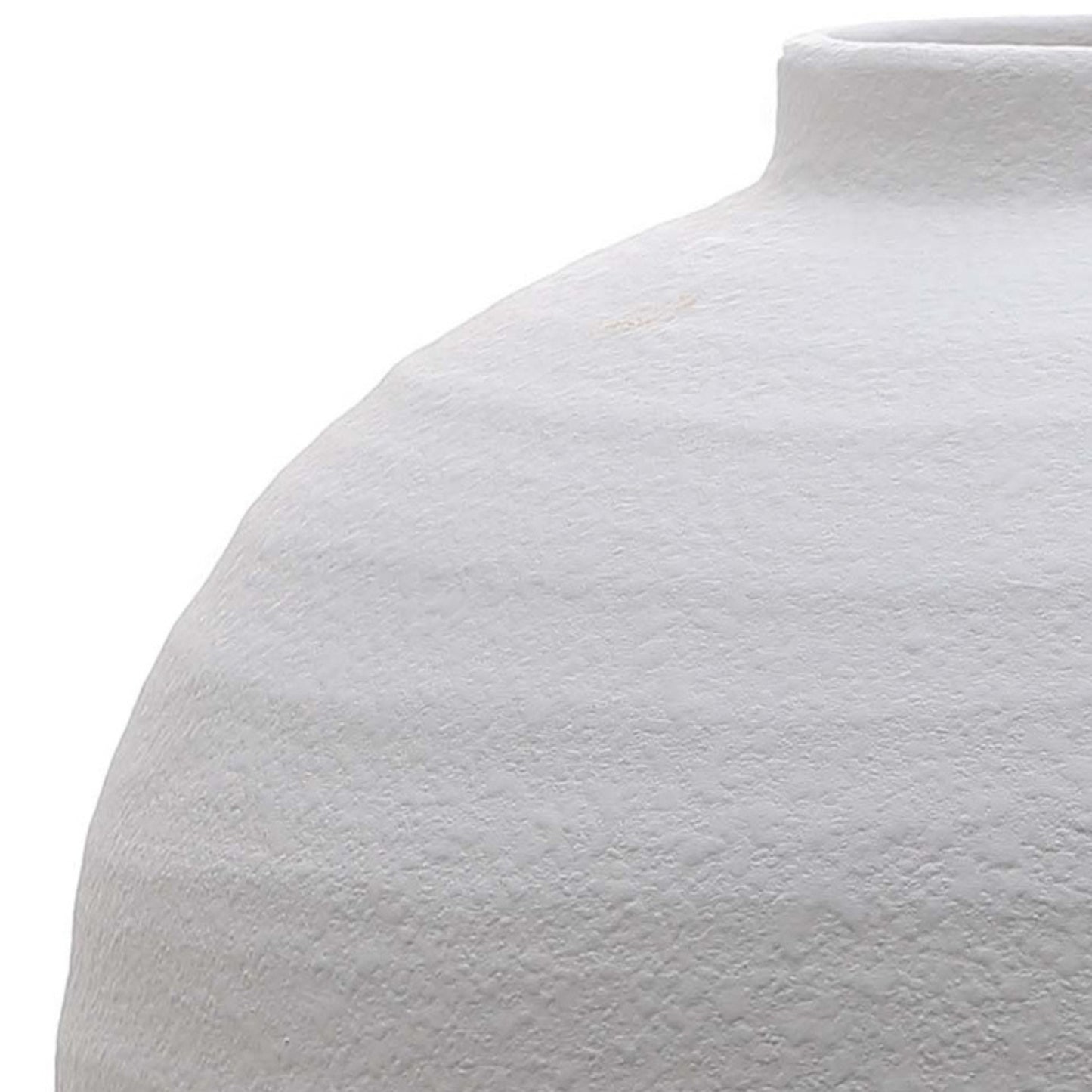 Sunvale Large Matt White Round Ceramic Vase