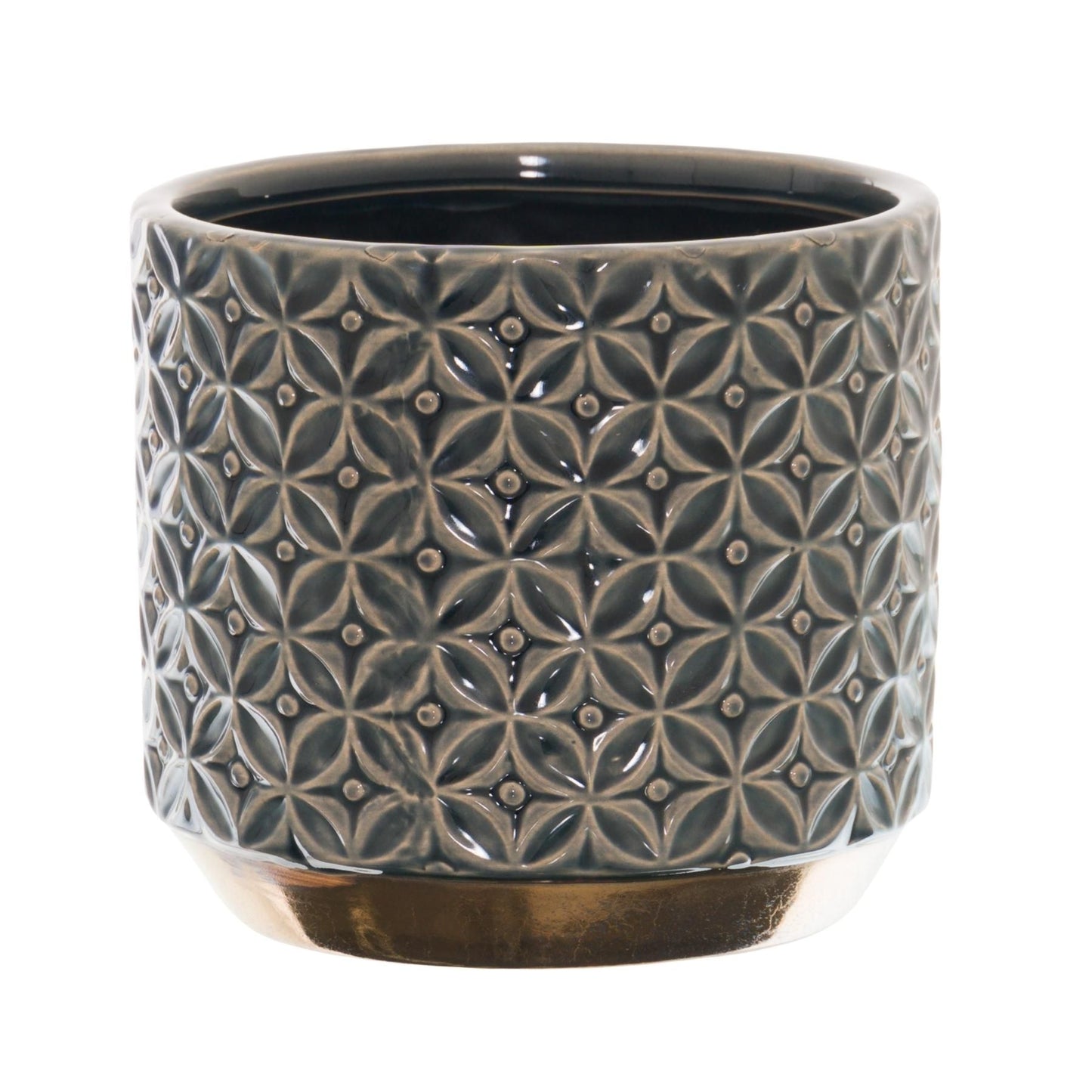 Portland Grey Lebes Pattern Ceramic Planter