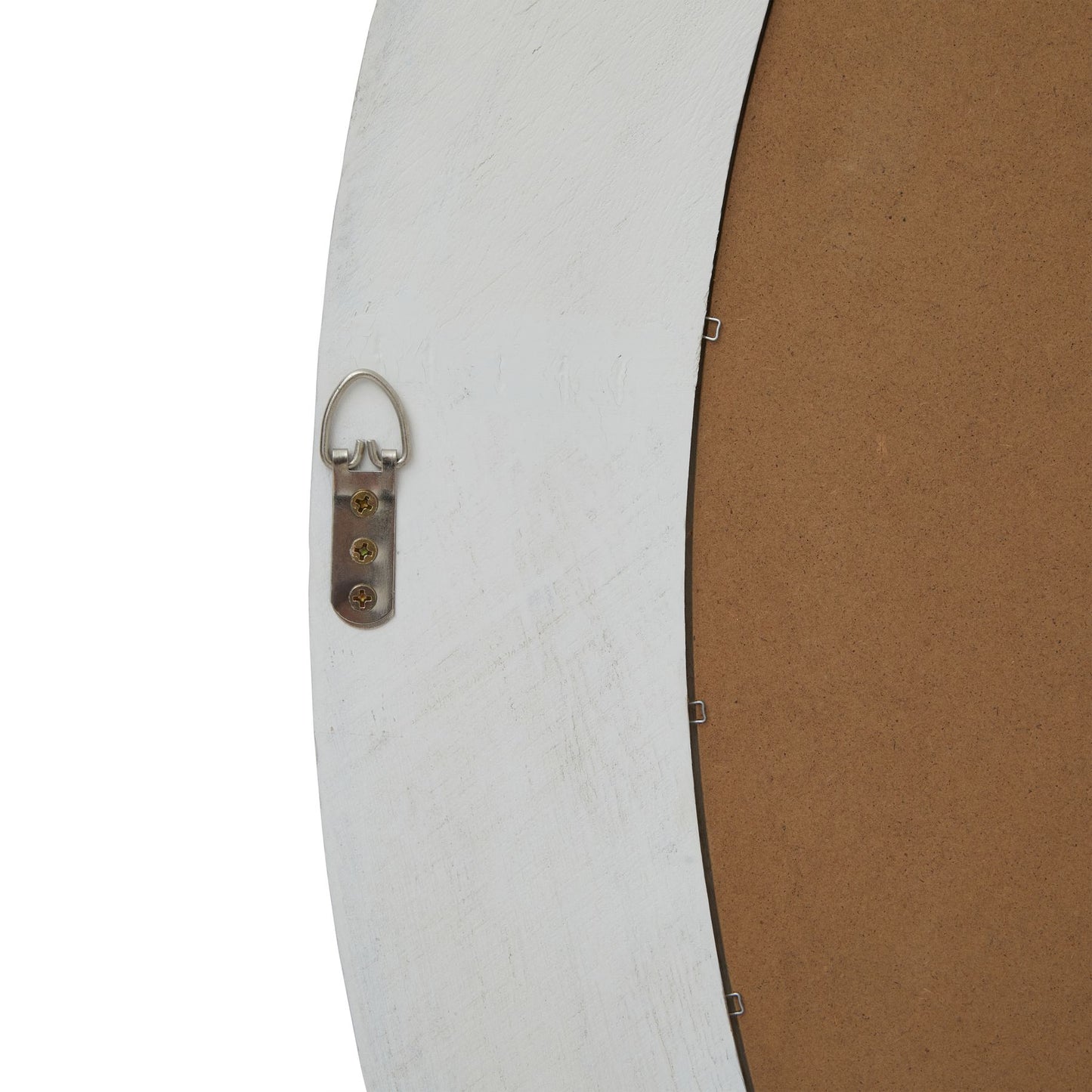 Large Round Natural Washed Wood Wall Mirror
