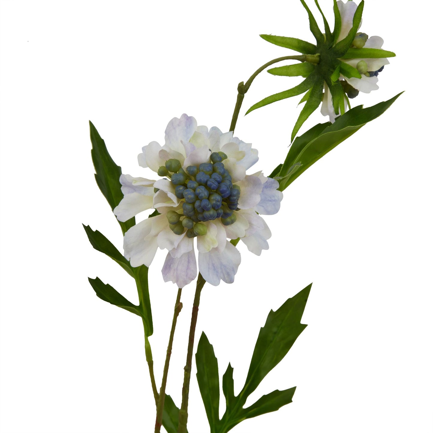 Set of 3 Artificial Flowers Pale Blue Scabious Stems