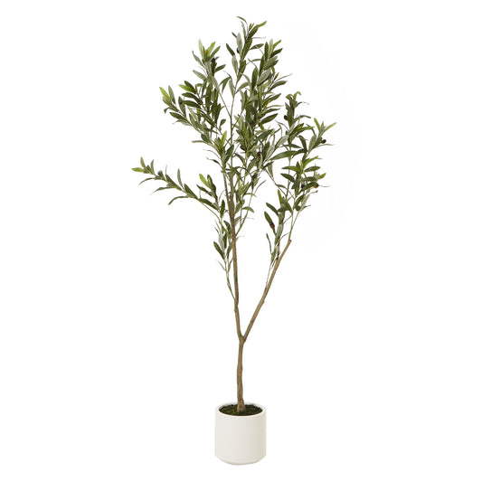 150cm Tall Mediterranean Artificial Olive Tree In White Ceramic Pot