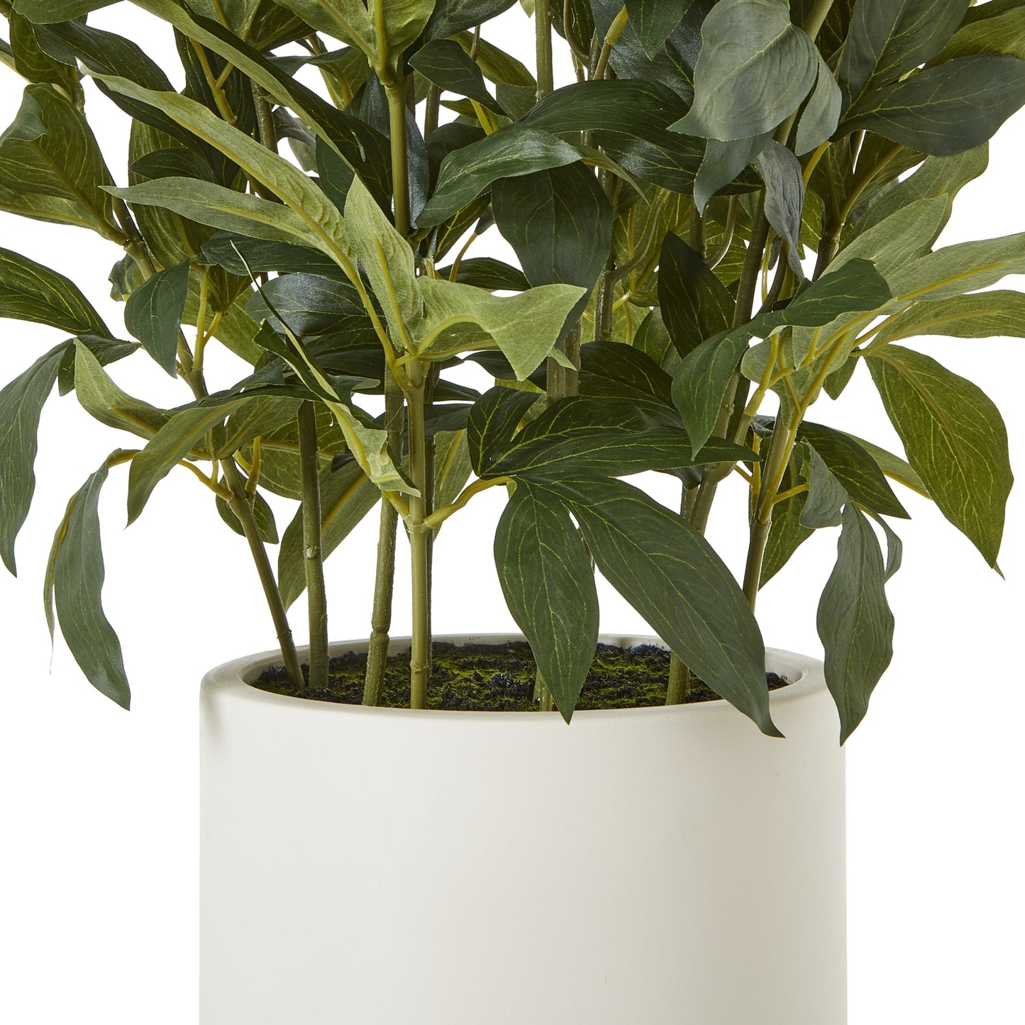 Artificial Plant Large White Peony Plant In White Ceramic Pot