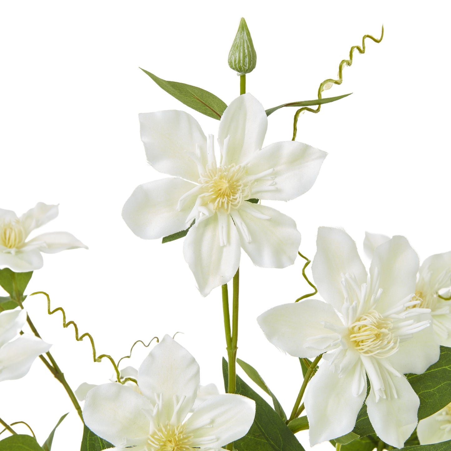Set of 3 Artificial Flowers Cream Pearl Clematis Sprays