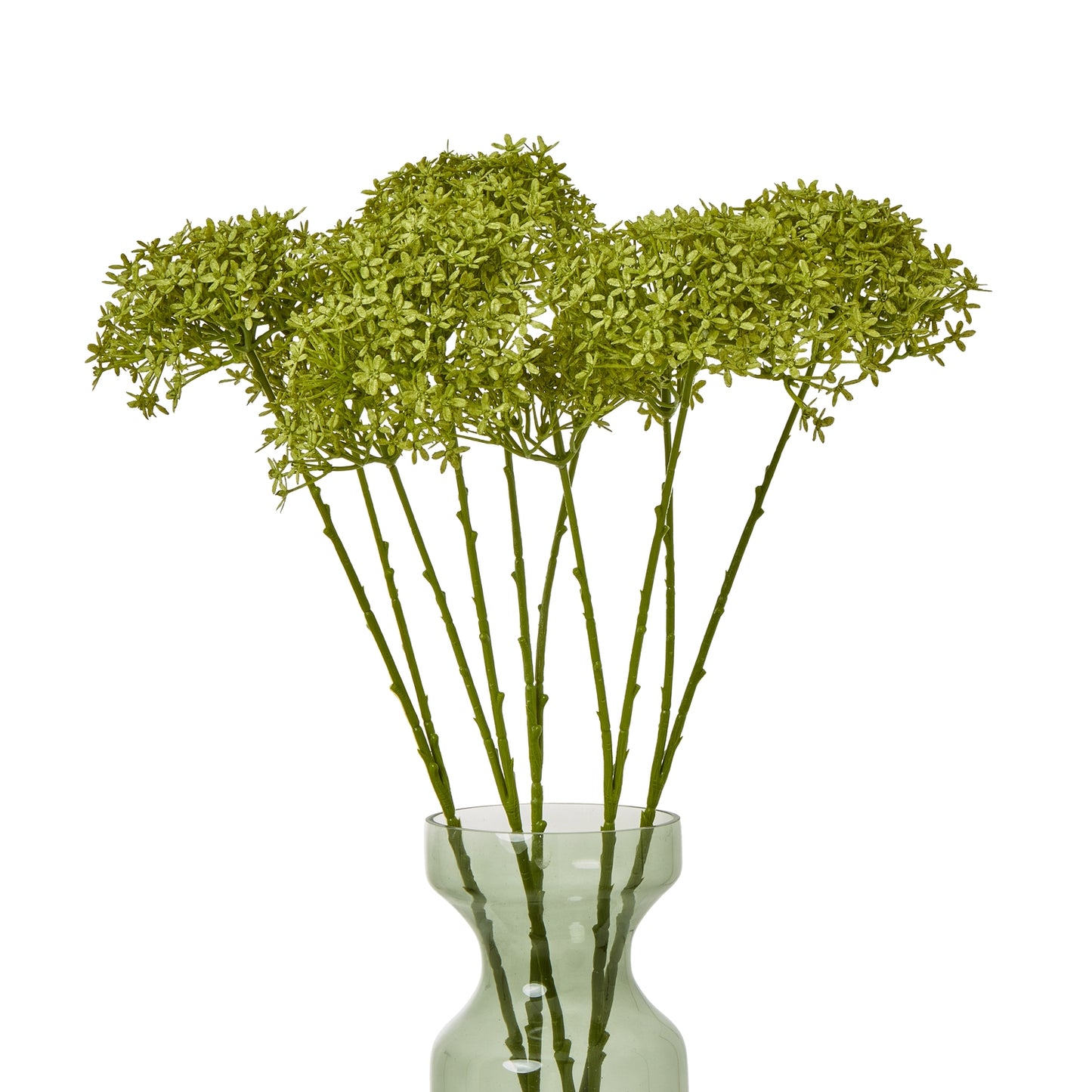 Set of 3 Artificial Flowers Green Crown Hydrangea Stems