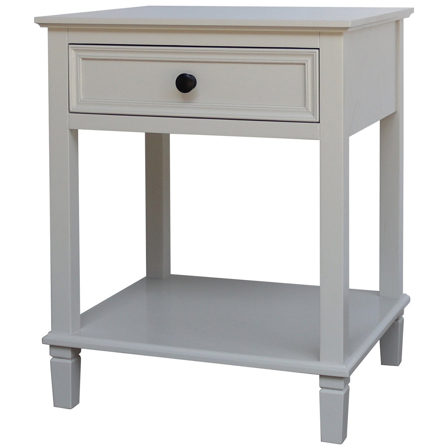 Laurebrook 1 Drawer Grey Wood 1 Drawer Side Table Botton Shelf