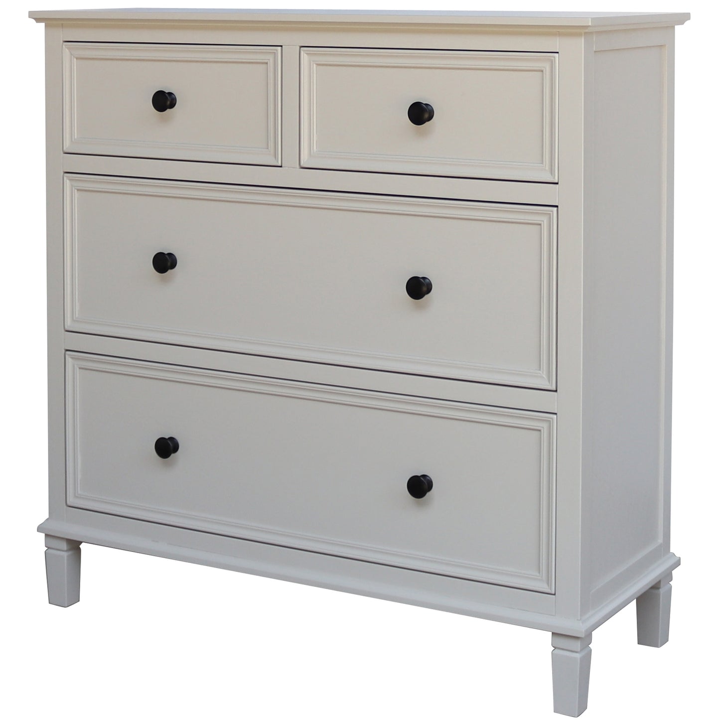 Rochemaure White Wooden 4 Drawer Chest