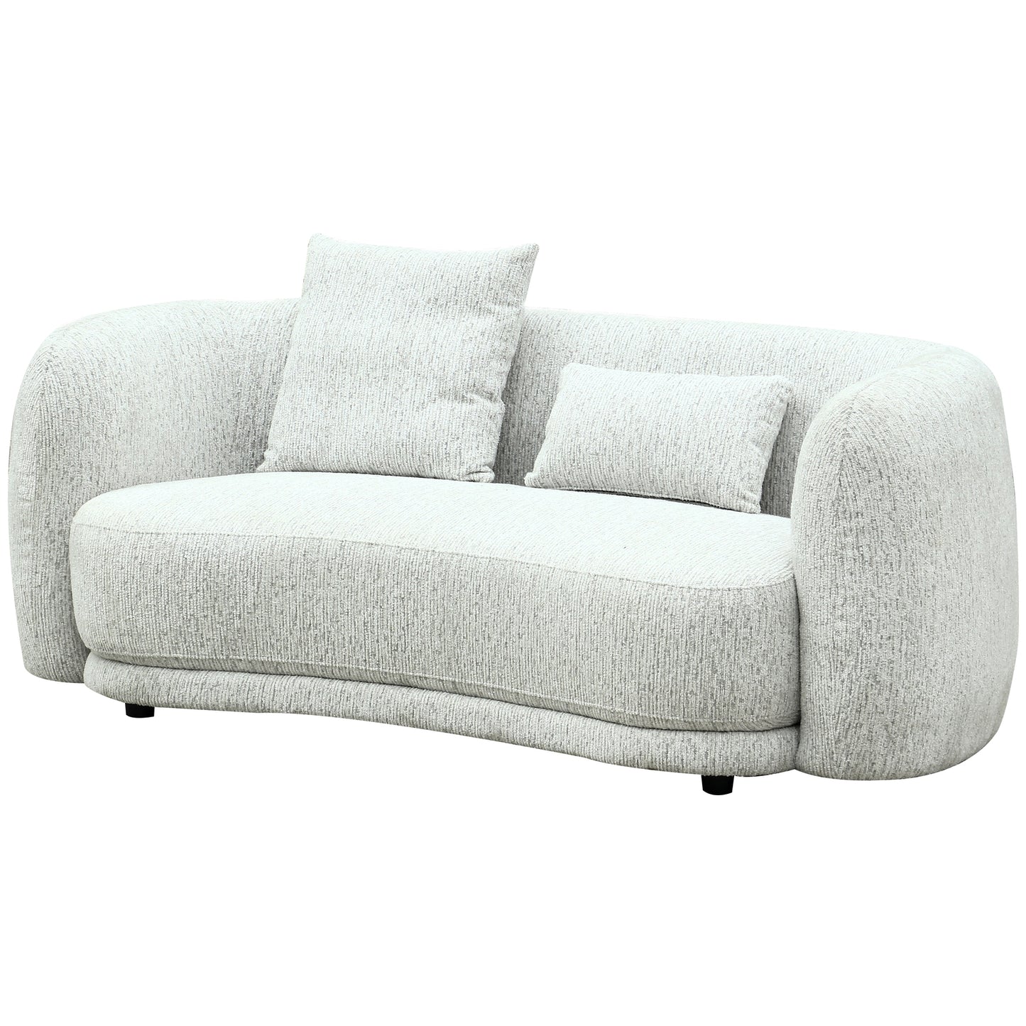 Norwalk Minimalist White Upholstered Two Seater Sofa