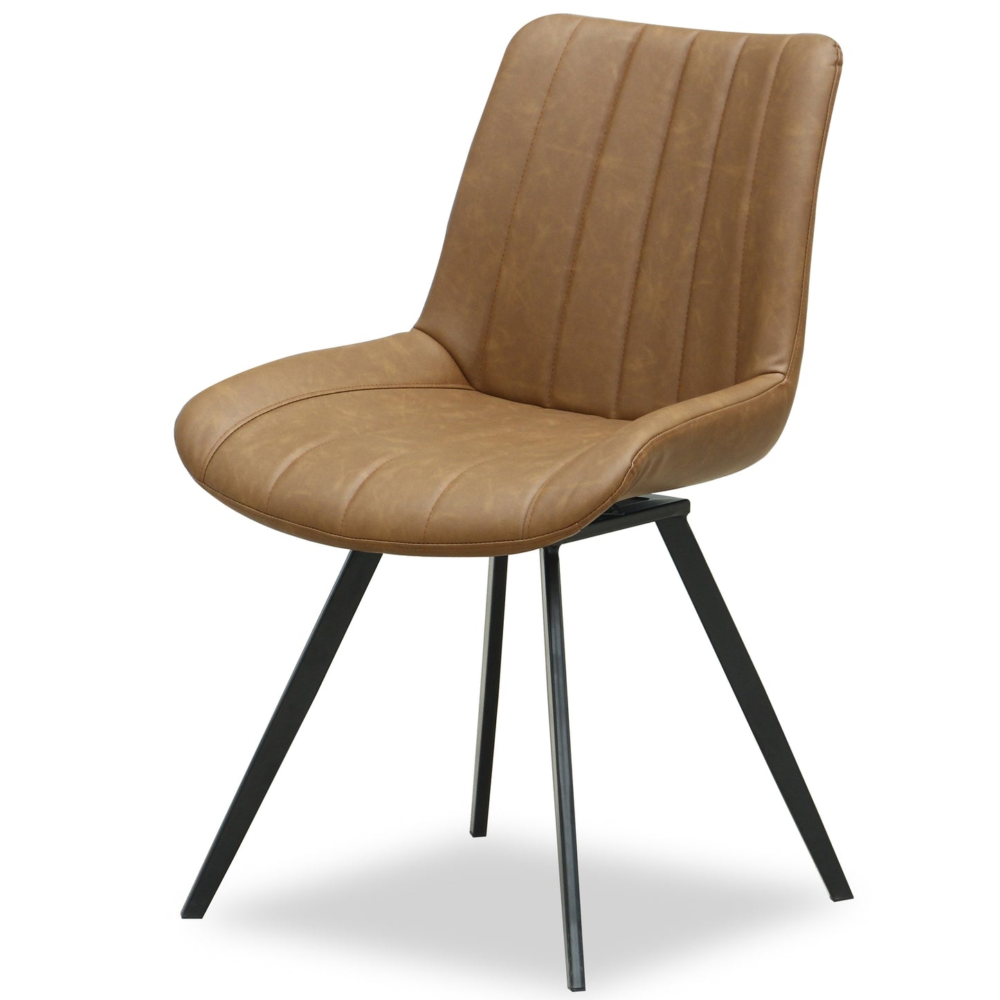 Arques Tan Brown Upholstered Swivel Dining Chair