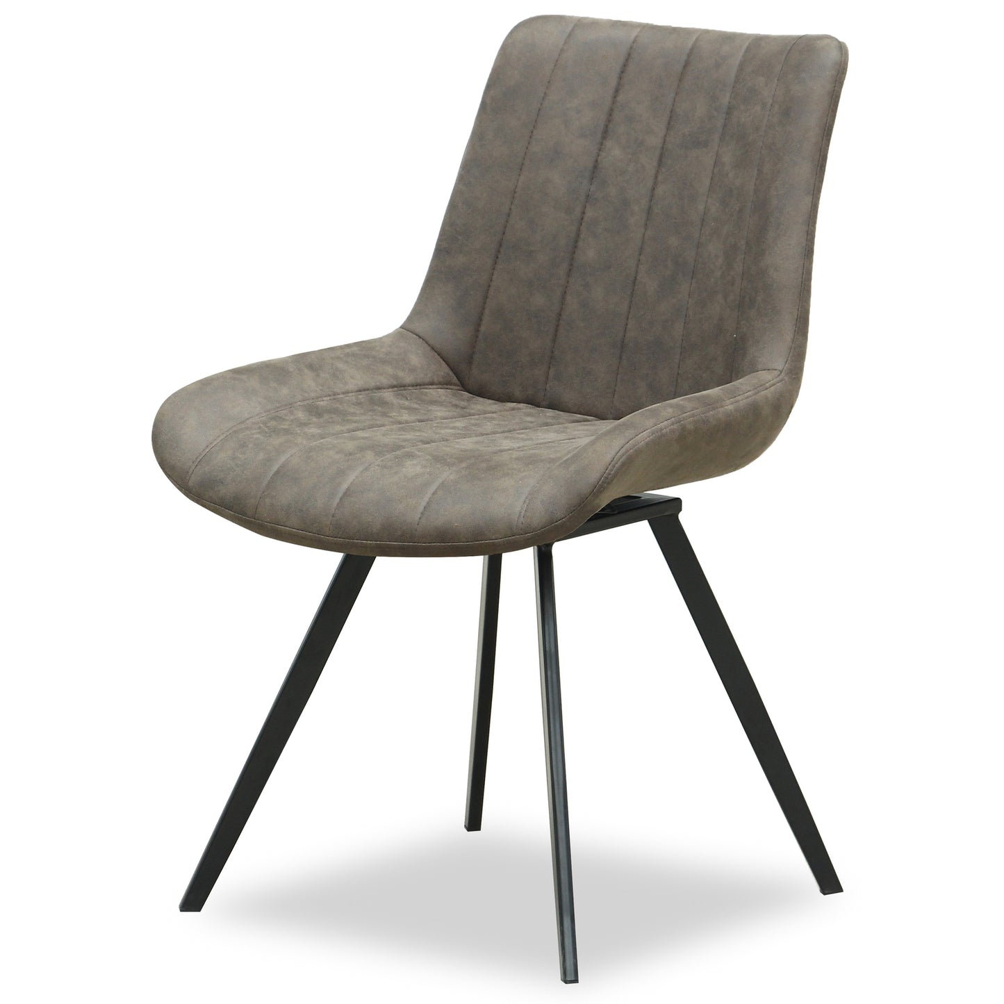 Arques Dark Brown Upholstered Swivel Dining Chair