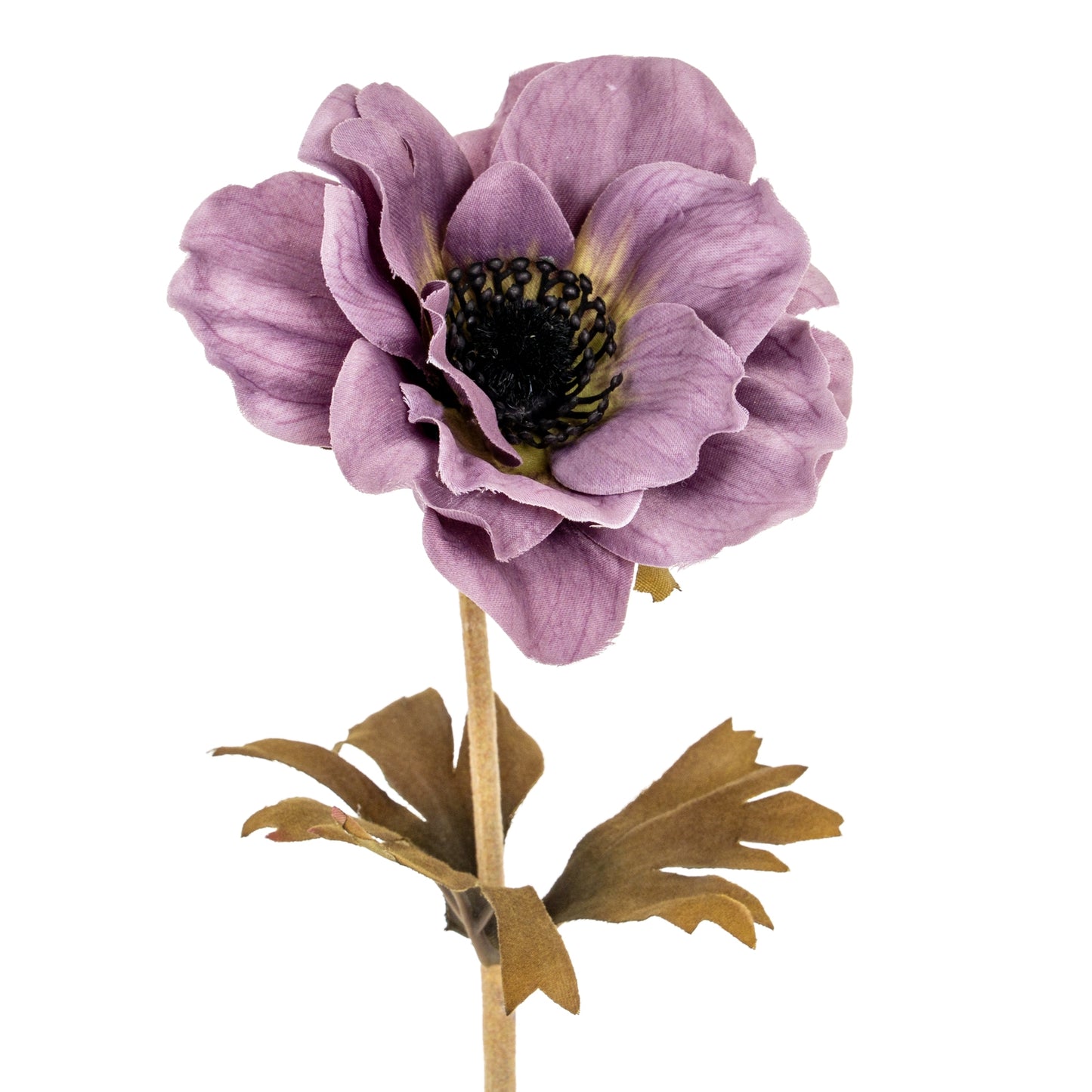 Set of 3 Artificial Flowers Purple Anemone Stems