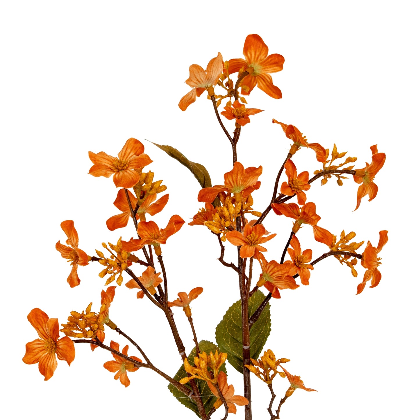 Set of 3 Artificial Flowers Orange Vernicia Fordii Sprays