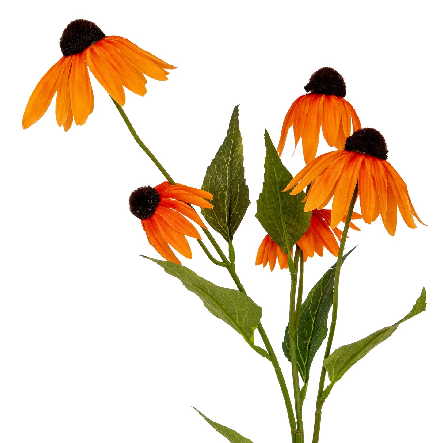 Set of 3 Artificial Flowers Orange Echinacea Sprays