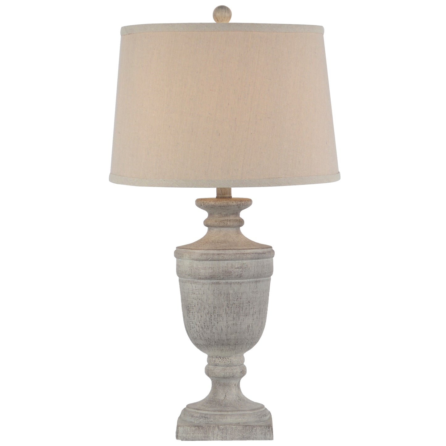 Baroville Grey Ages Table Lamp With Cream Linen Shade