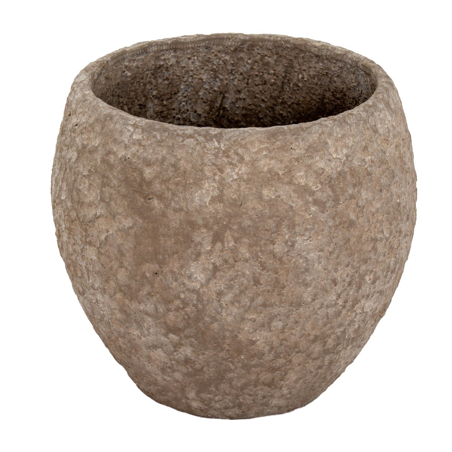 Set Of 3 Brown Concrete Textured Garden Planters