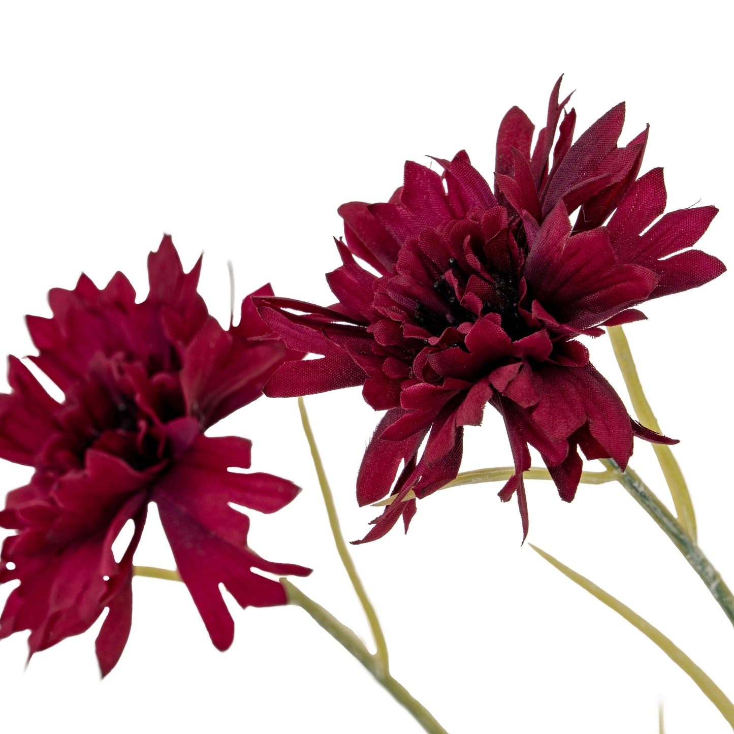 Set of 3 Artificial Flowers Burgundy Cornflower Stems