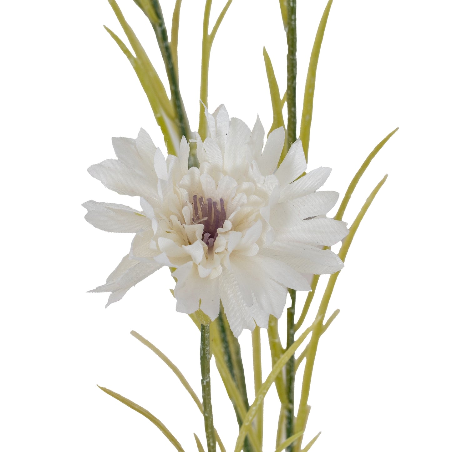 Set fo 3 Artificial Flowers White Cornflower Stems