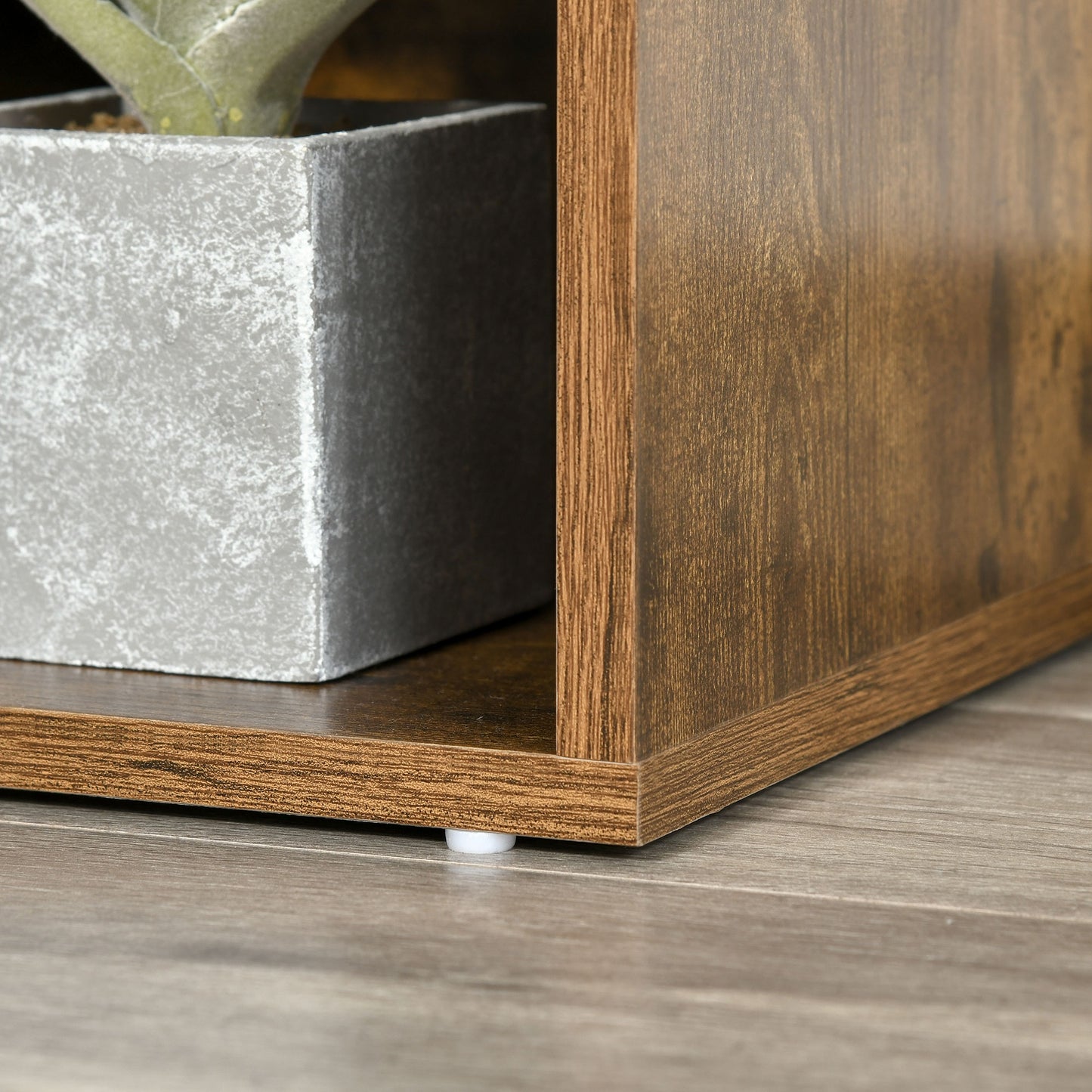 Kalavi Wood Rustic Brown Cube Bookcase With Cushioned Reading Seat