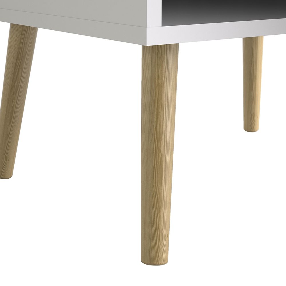 Sapporo White and Natural Oak Wide TV Unit 2 Drawers 4 Shelves