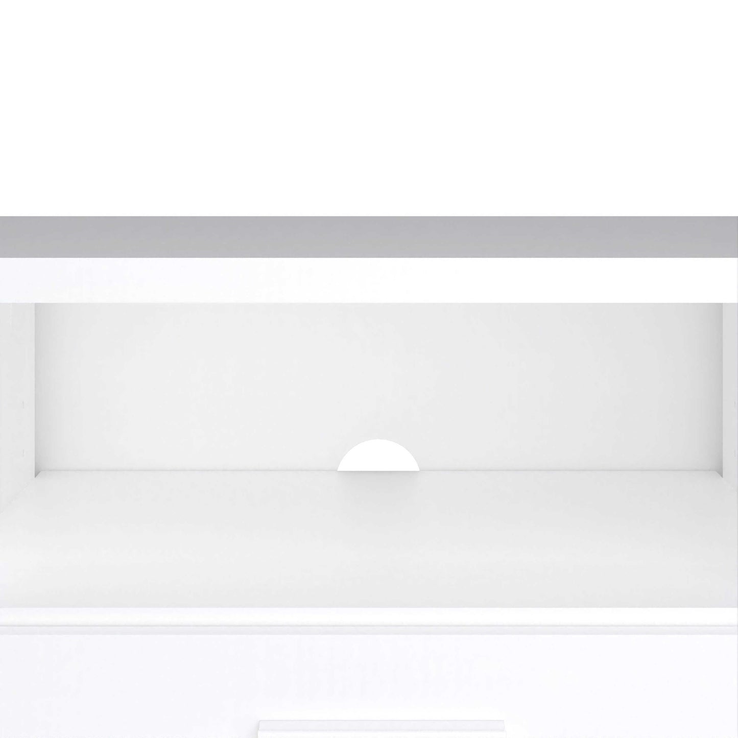Nagoya White Low Compact Media TV Unit 2 Doors 1 Drawer 1 Shelf