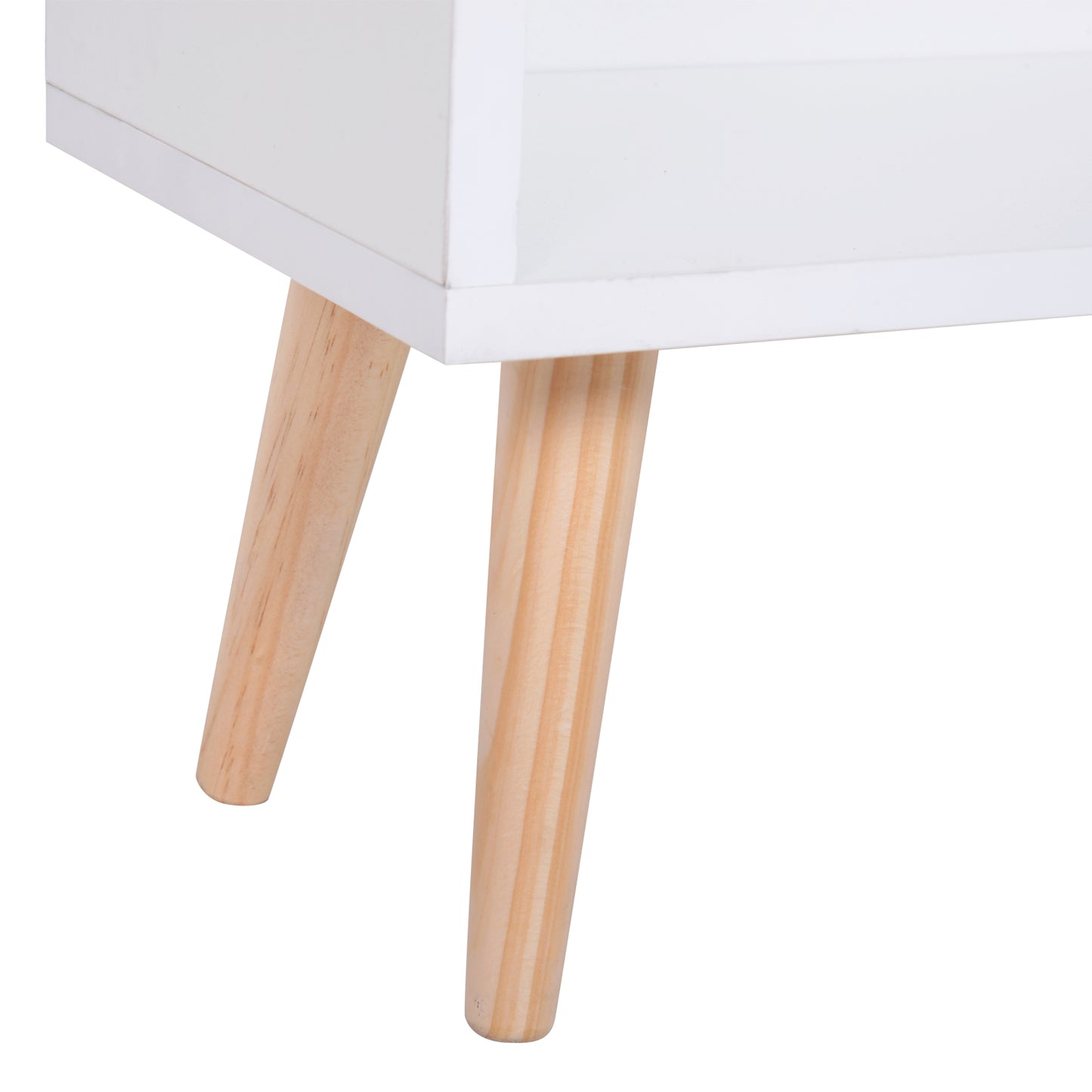 Nefi Wood White Freestanding Bookcase Sideboard With Adjustable Shelves And 2 Doors
