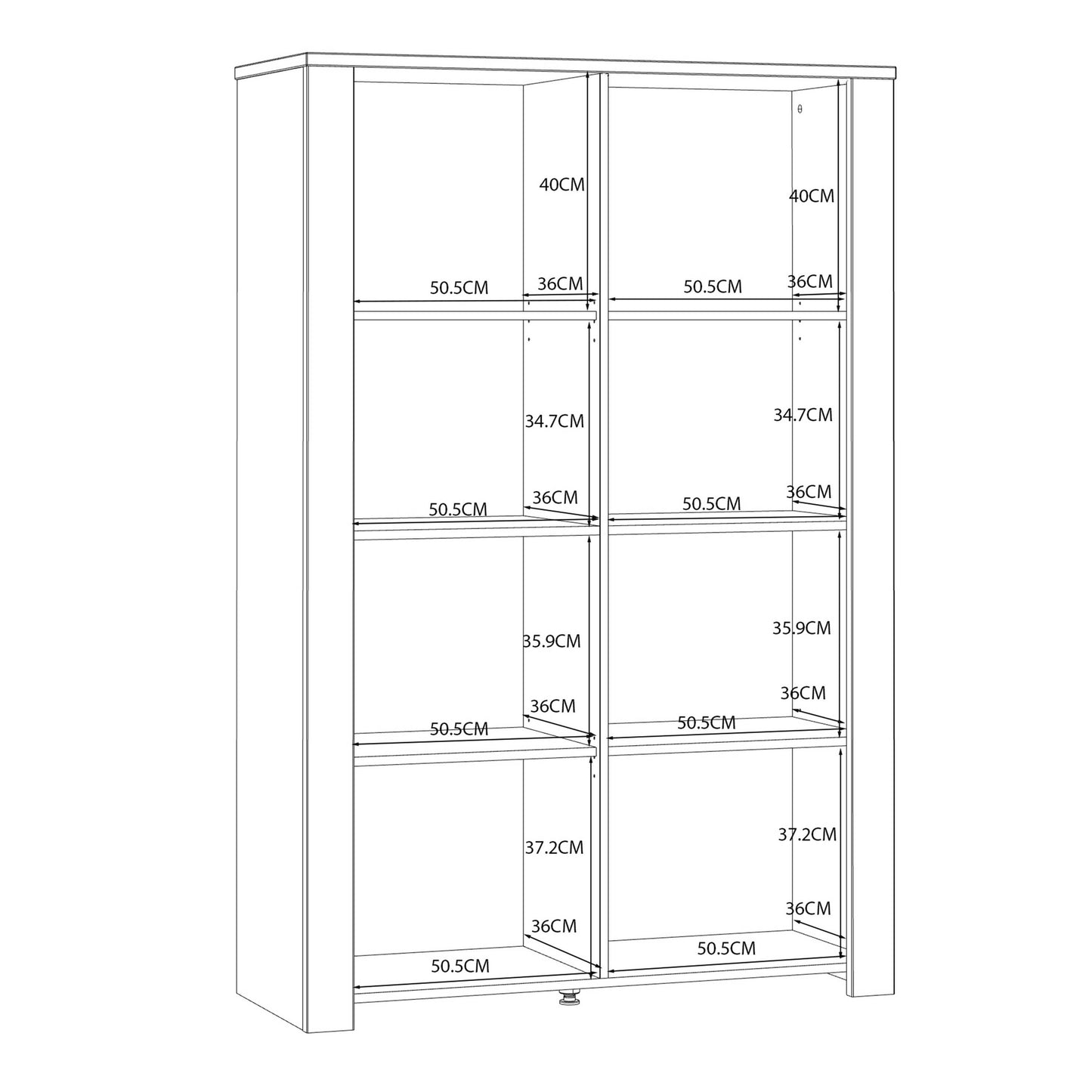 Bramblecroft Navy and Natural Oak Wood Display Cabinet 2 Door