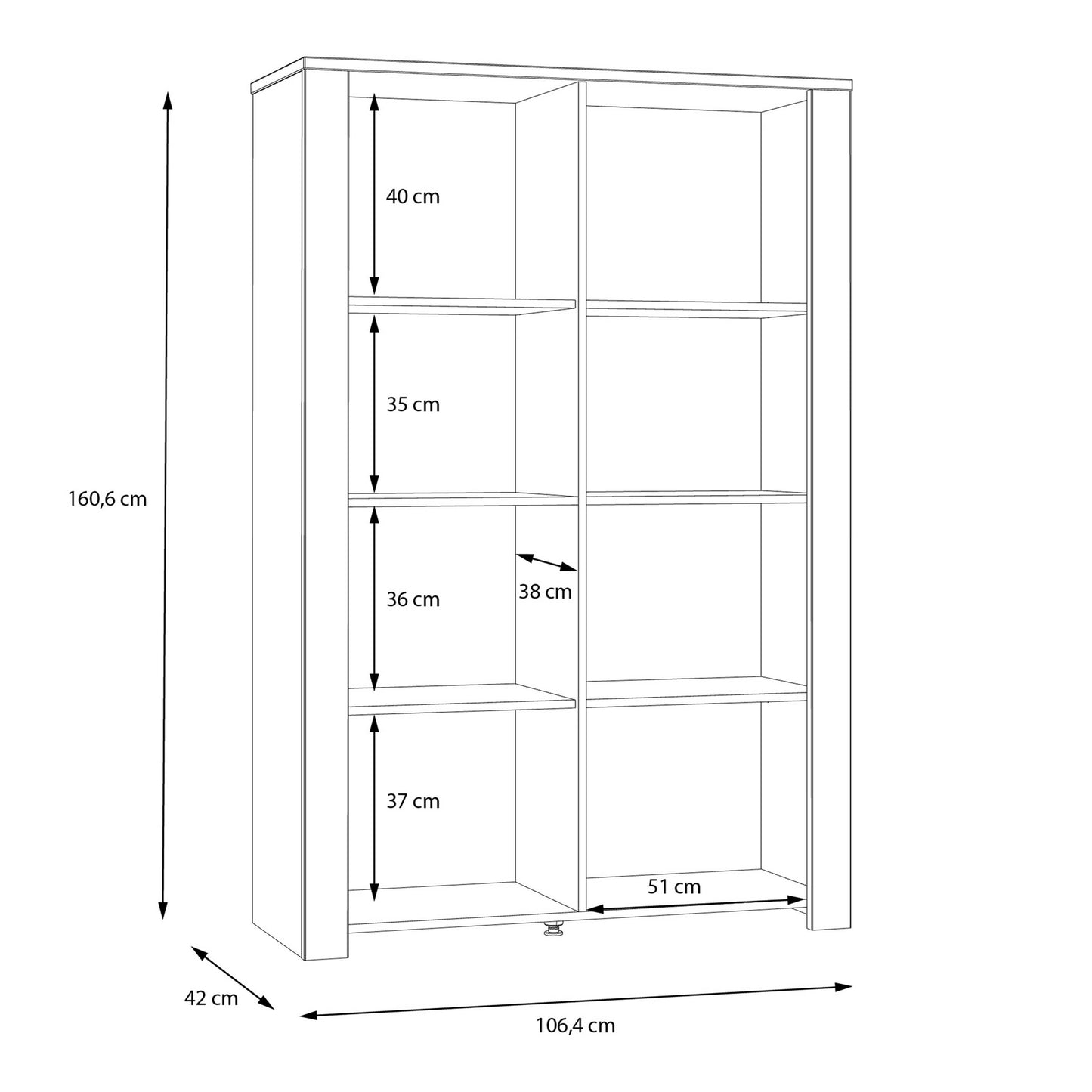 Bramblecroft Grey and Natural Oak Wood Display Cabinet 2 Door