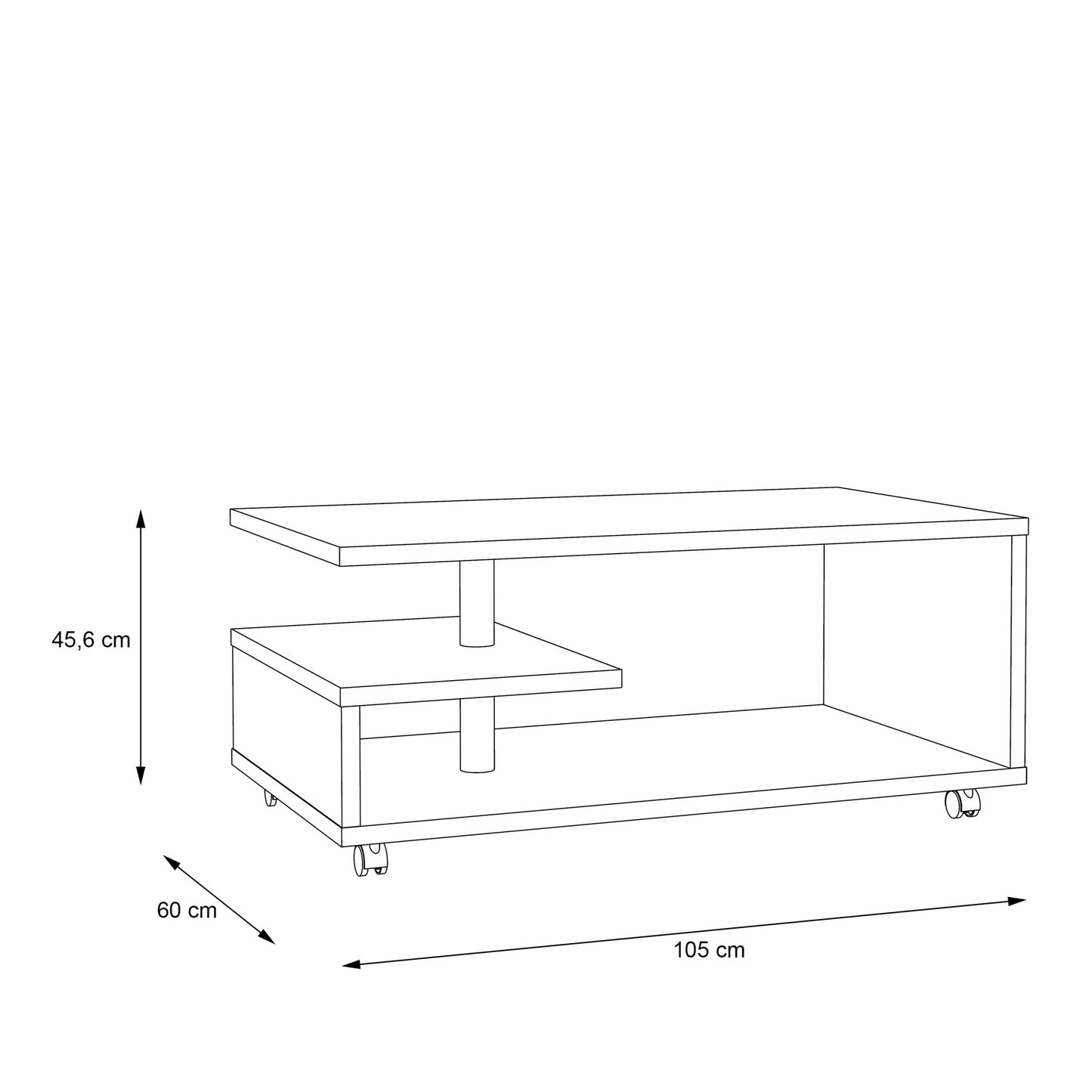 Salford Grey Wooden Coffee Table Open Shelf