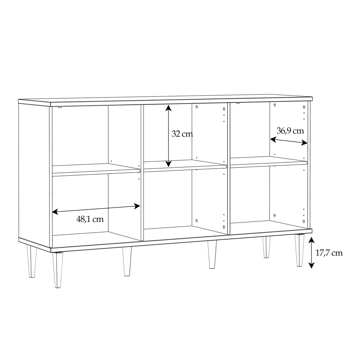 Mallowmoss Rattan and Wood 3 Door Sideboard