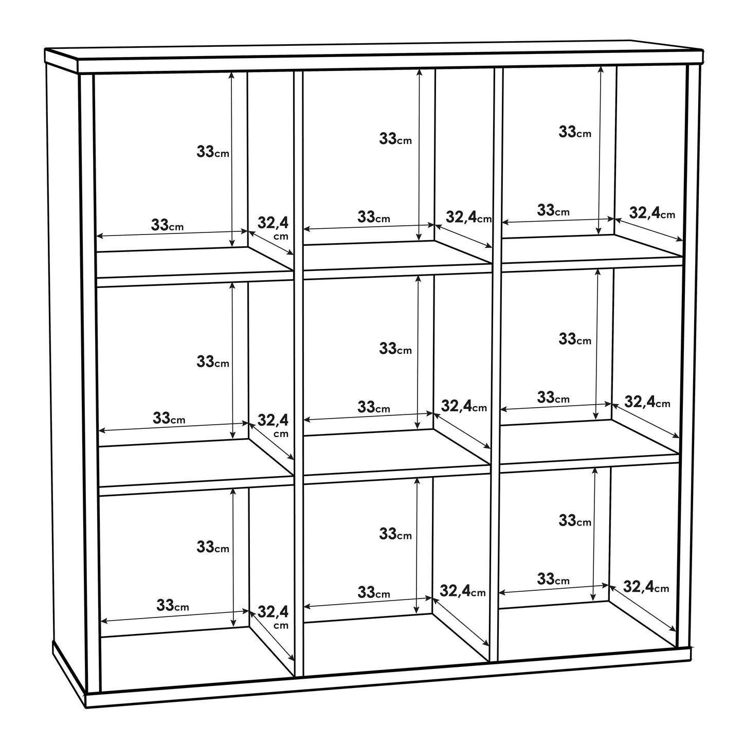 Mauro 3x3 Storage Unit in Sonoma Oak