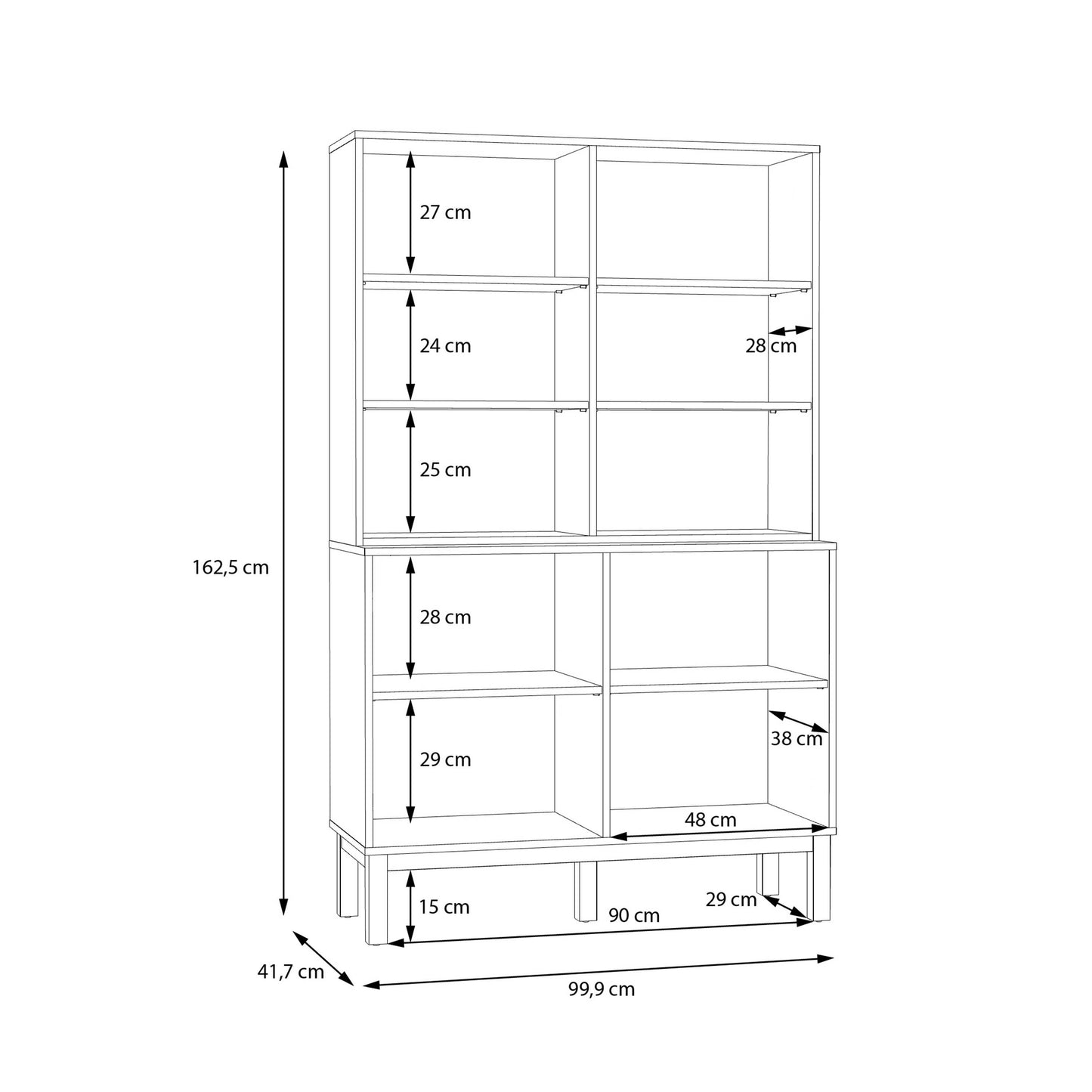 Niva Light Grey and Natural Oak Effect Display Cabinet 4 Doors