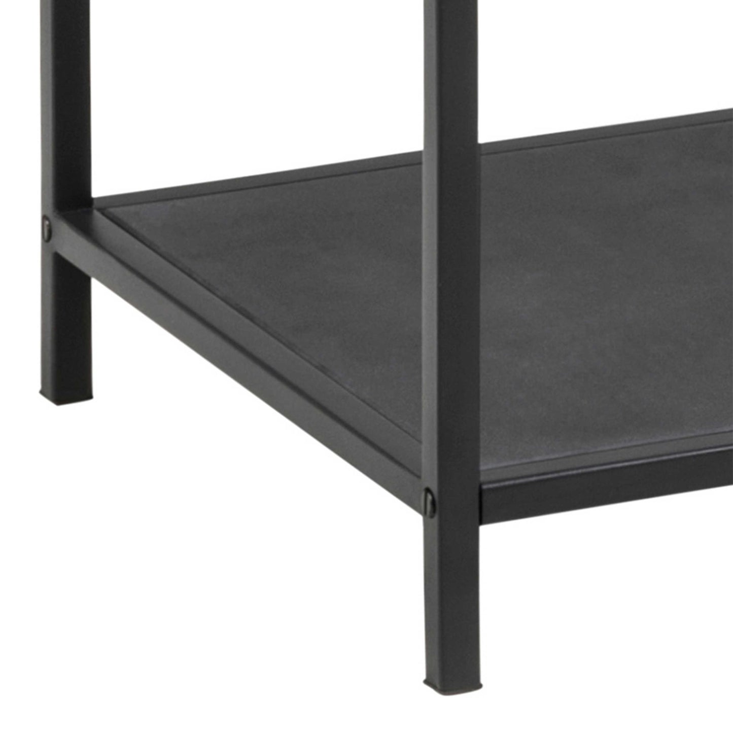 El Paso Narrow Black Metal and Glass Bookcase 3 Shelves