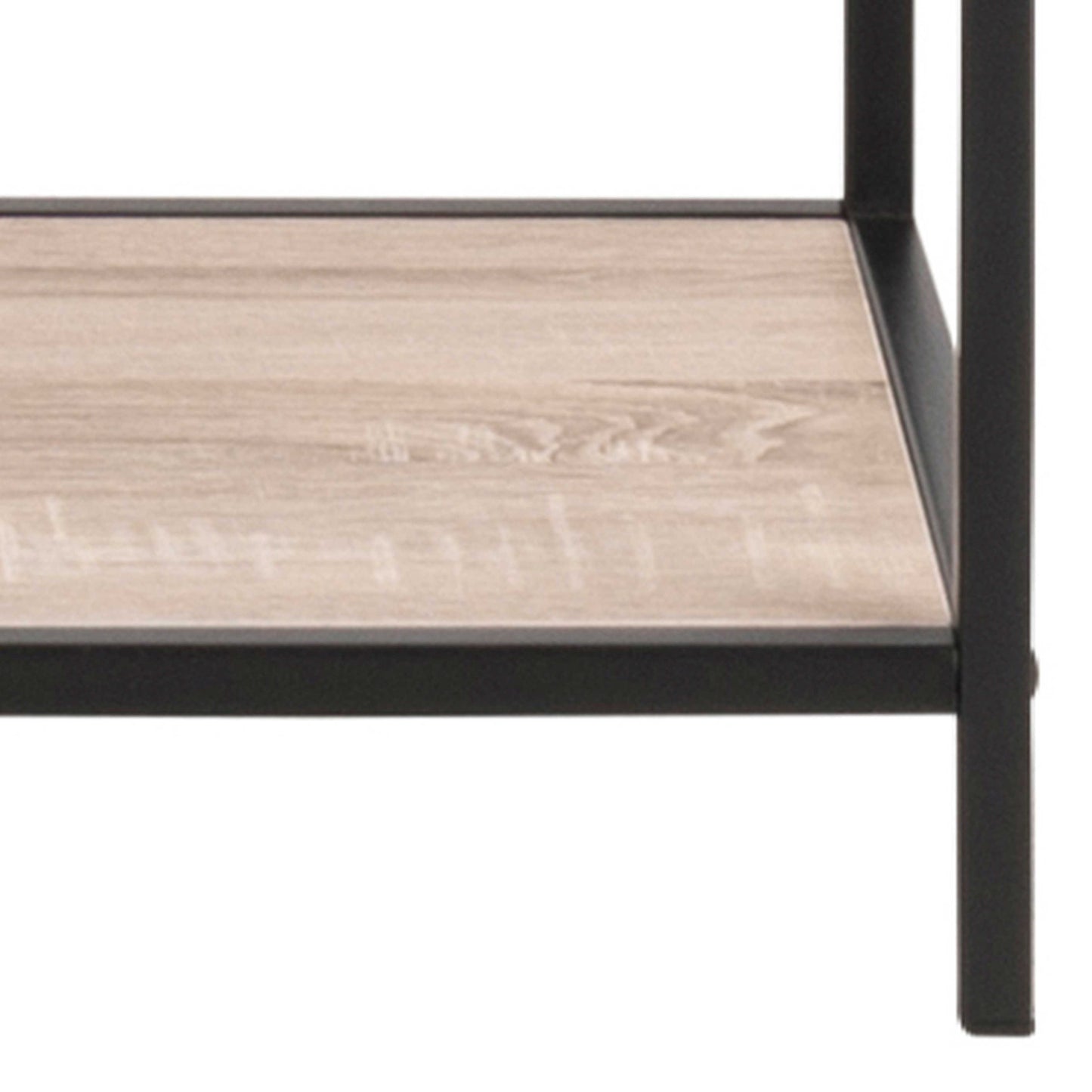 El Paso Tall Black Metal and Sonoma Oak Bookcase 5 Shelves