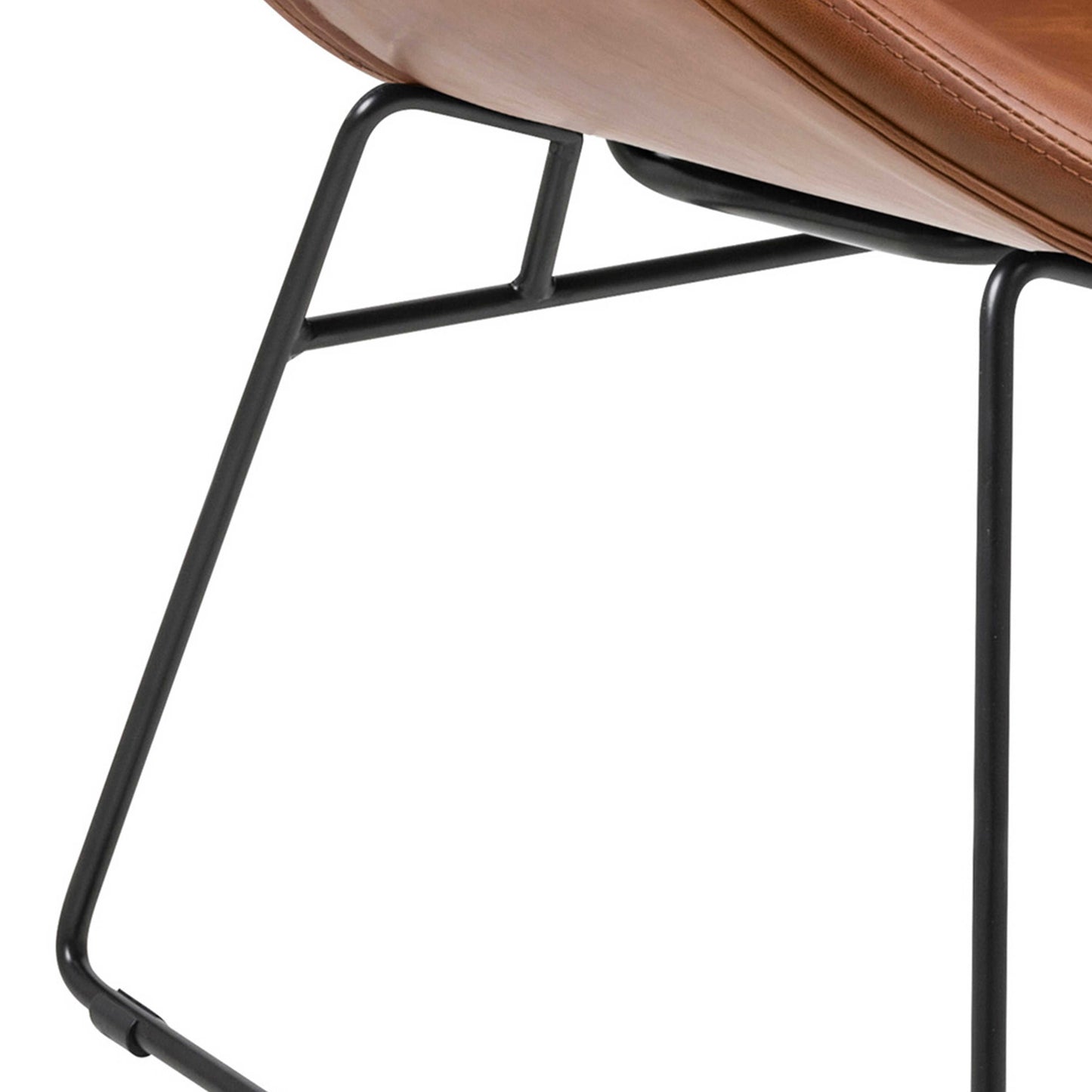 Mazapan Organic Lounge Brown Faux Leather Chair