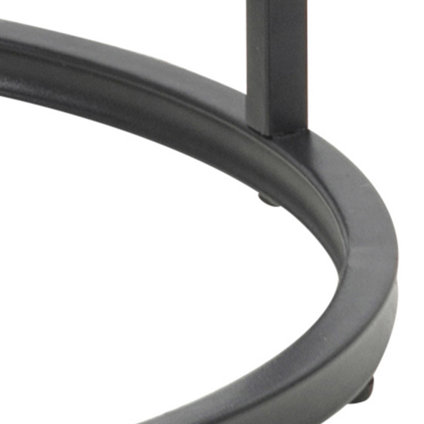 El Paso Black Metal and Wild Oak Veneer Small Round Side Table