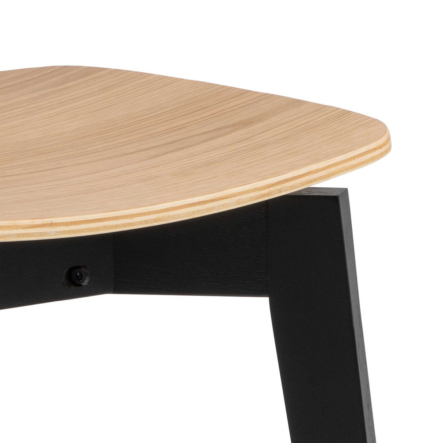 Saffron Round Black and Natural Oak Veneer Dining Table