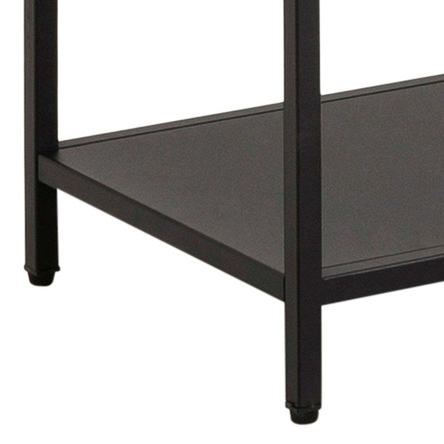 Graz Matt Black Metal Asymmetrical Bookcase 6 Shelves