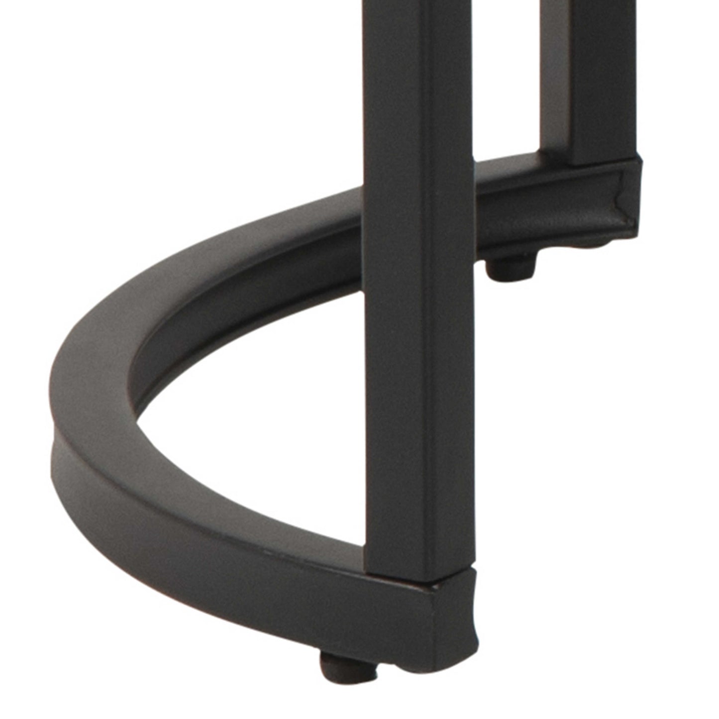 Reykjavik Black Marble Effect and Glass Coffee Table Set Black Metal Legs