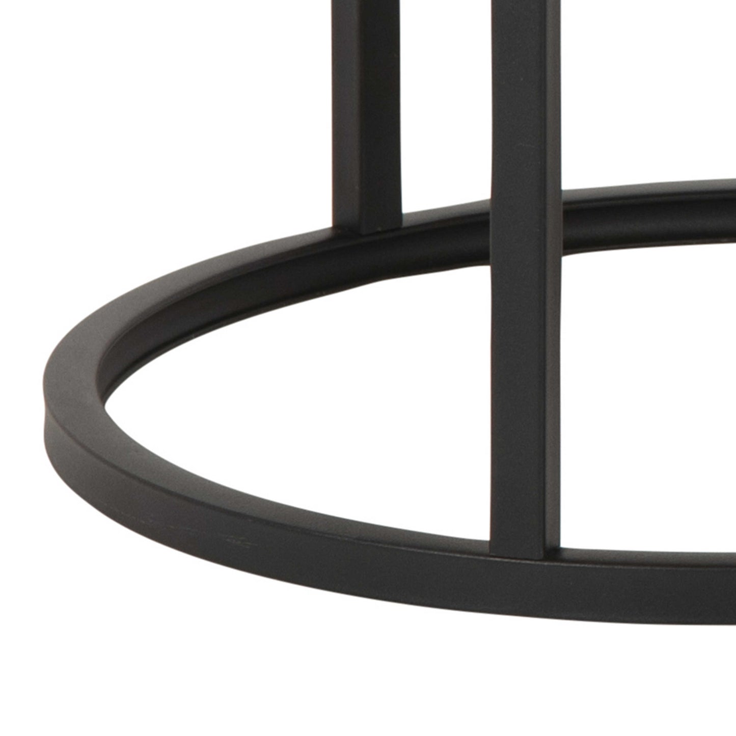 Odense Wild Oak Effect Round Nesting Coffee Table Set Black Metal Legs