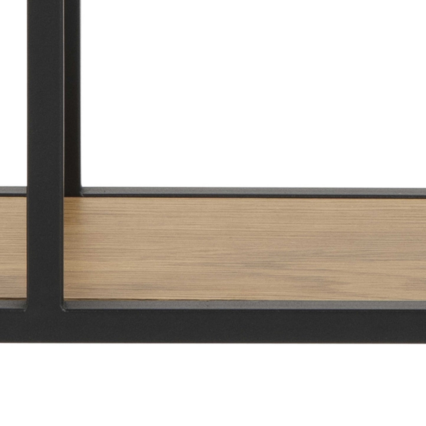 El Paso Black Metal and Wild Oak Veneer Octagonal Wall Shelf 4 Black Wooden Shelves