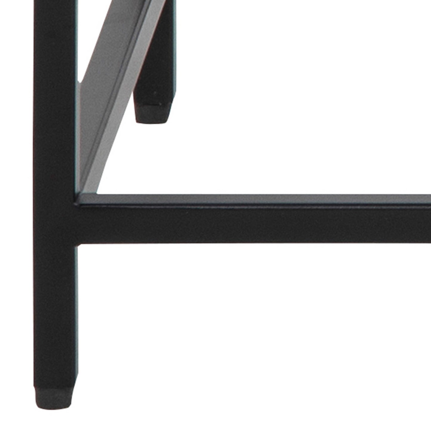 Graz Matt Black Metal Open Shelf Console Table