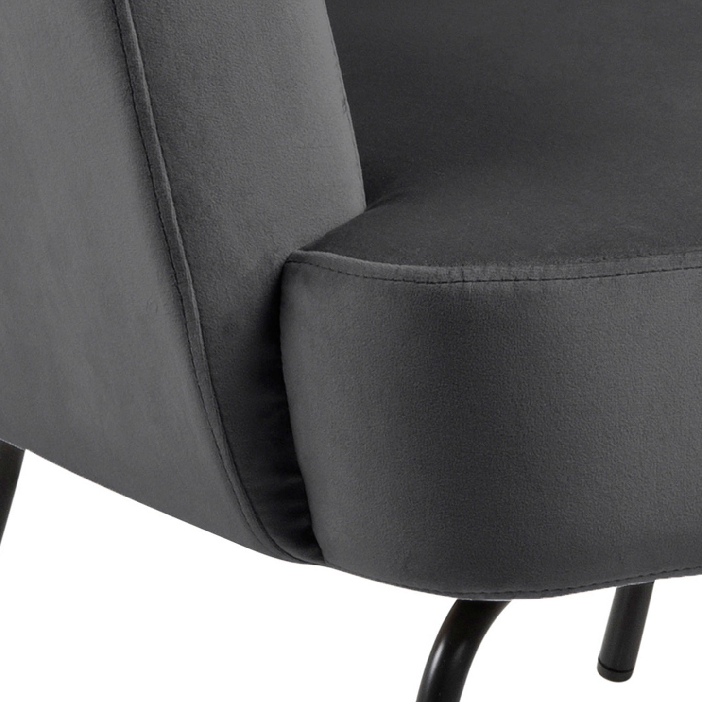 Kobe Dark Grey Velvet Lounge Chair