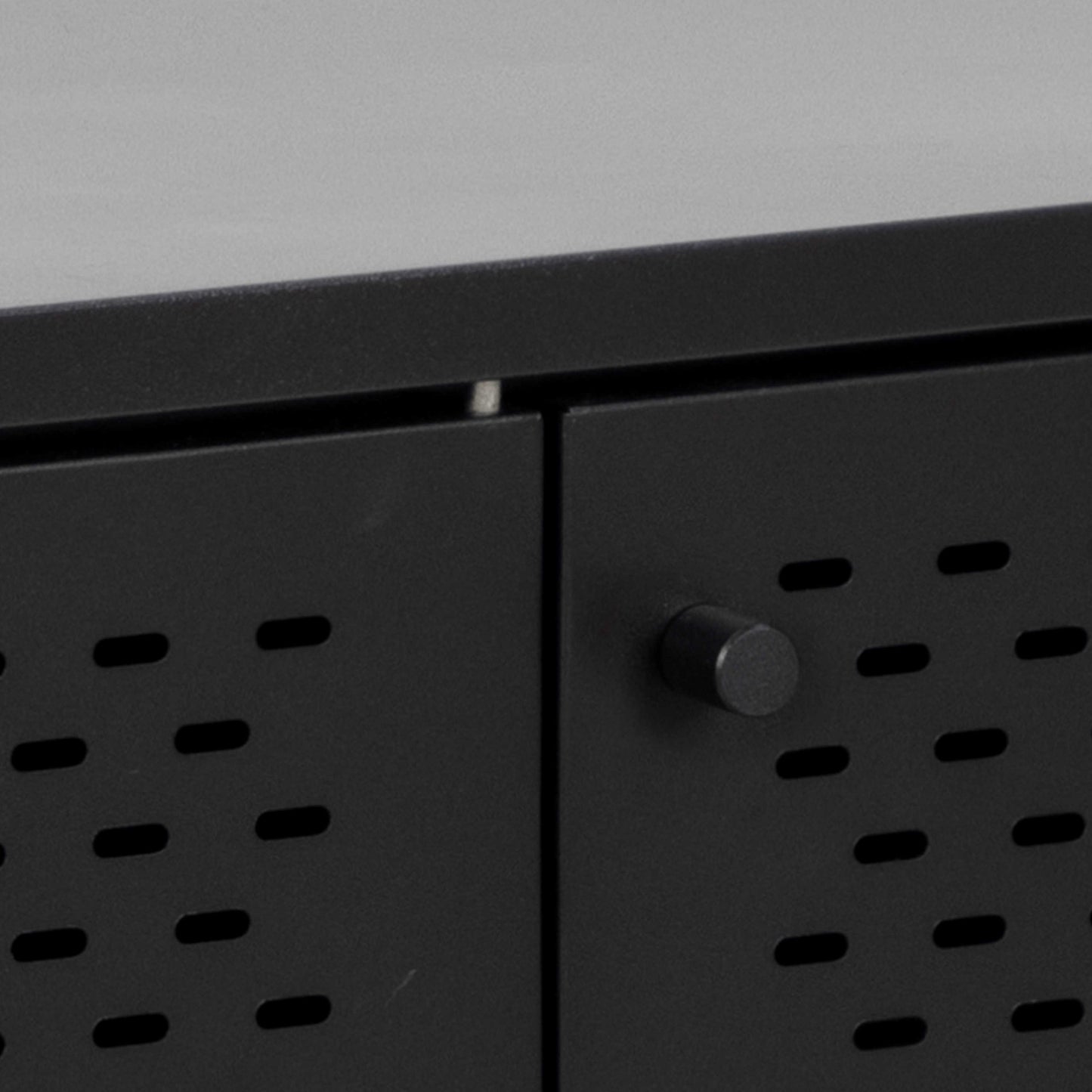 Graz Matt Black Metal Sideboard 3 Doors